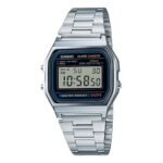 Casio montre numérique a la mode unisexe-A158WA-1DF en acier inoxydable
