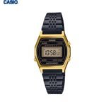 Casio Montre pour femme bracelet en métal à placage ionique noir-la690wgb-1df