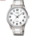 Casio Montre pour homme bracelet en métal cadran blanc, 40 mm, étanche jusqu'à 50 m-mtp-1303d-7bvdf