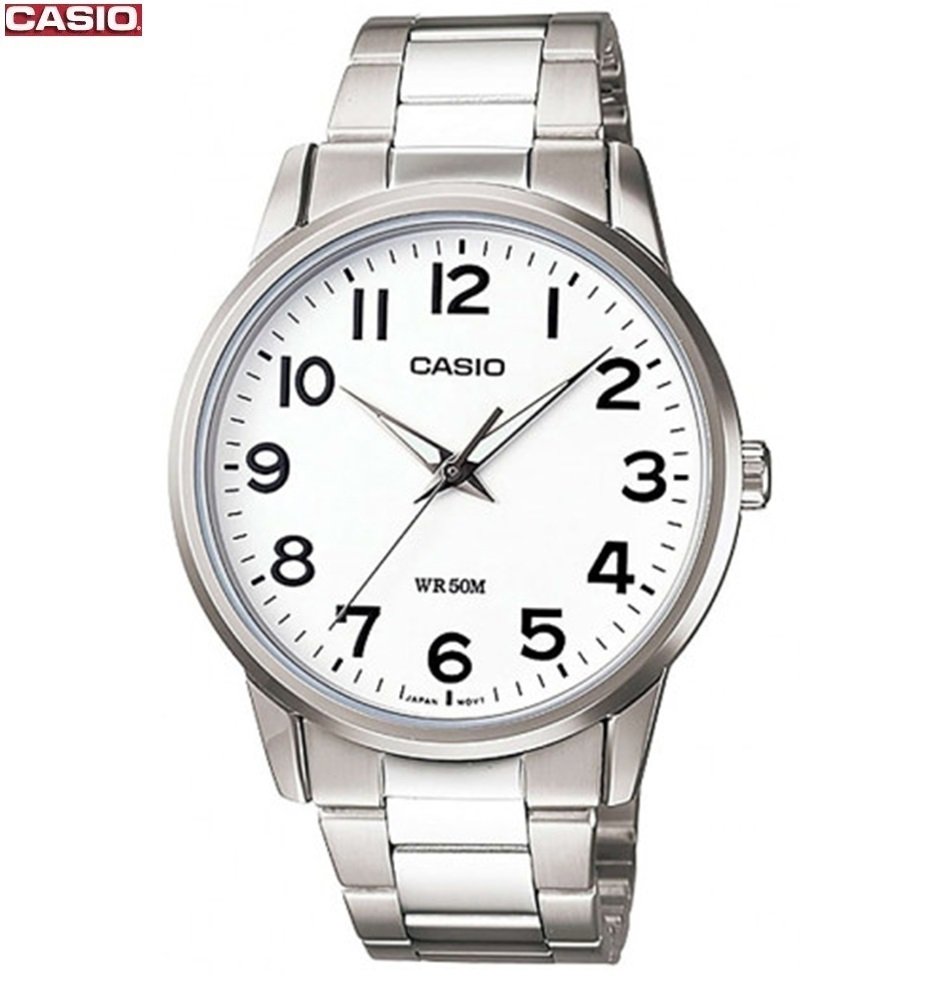 1-12-9.jpg Casio Montre pour homme bracelet en métal cadran blanc, 40 mm, étanche jusqu'à 50 m-mtp-1303d-7bvdf - Image 1