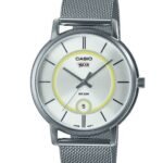 Casio Montre pour homme avec fil métallique maillé montre à 3 aiguilles avec jour date-mtp-b120m-7avdf