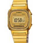 Casio Montre femme en acier inoxydable plaqué dore etanche-la670wga-9df
