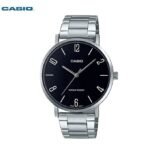 Casio montre résistant à l'eau pour homme en acier inoxydable cadran noir-mtp-vt01d-1b2udf