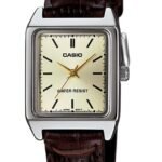 Casio Montre à bracelet en cuir rectangulaire pour femme Analogique-ltp-v007l-9eudf