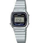 Casio Montre Femmes electronique classique Fil metallique Visage carré-LA670WA-1DF