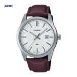 Casio Montre pour Homme Bracelet en cuir marron étanche avec dateur-mtp-vd03l-5audf