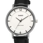 Casio Montre pour femme Bracelet en cuir Cadran blanc en maille etanche-ltp-vt04l-7a2df