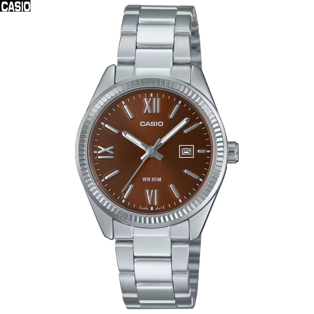 1-27-1.jpg Casio Montre pour femme Bracelet en métal aiguilles lumineuses Étanche jusqu'à 50 m- ltp-1302dd-5avdf - Image 1