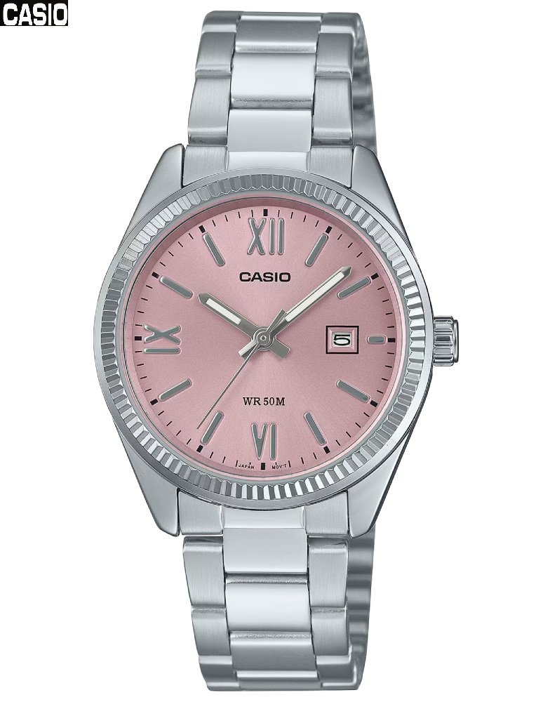 1-28-1.jpg Casio Montre pour femme Bracelet en métal aiguilles lumineuses Étanche jusqu'à 50 m- ltp-1302dd-4a1vdf - Image 1