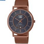 Casio Montre Homme Bracelet en maille plaqué or 3 aiguilless WR50M-mtp-b120mr-8avdf