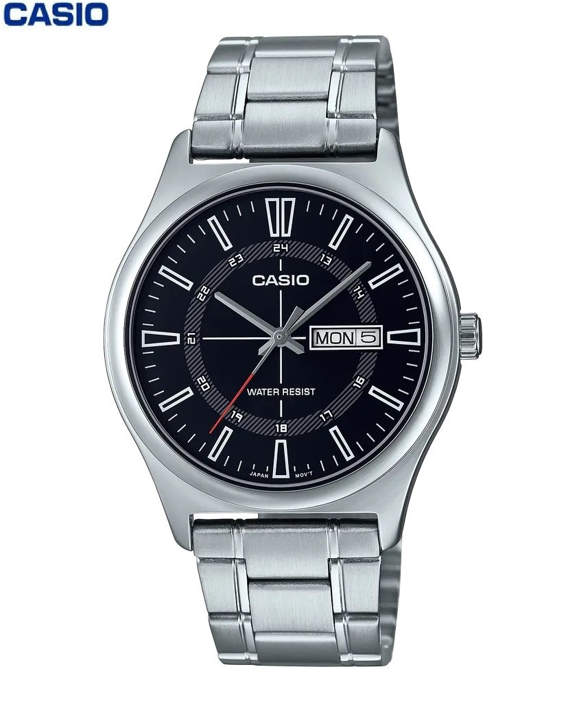 1-4-1.jpeg Casio Montre Homme Analogique Cadran noir inoxydable date jour-mtp-v006d-1cudf - Image 1