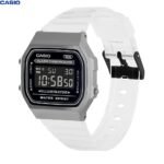 Casio Montre Unisex homme femme Bracelet en résine transparente Cadran carré classique Étanche-a168xes-1bdf