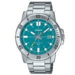 Casio Montre pour homme Bracelet en métal Cadran bleu Aiguilless lumineuses Étanche-mtp-vd01d-3e2vudf