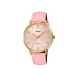 Casio Montre pour femme Bracelet en cuir cadran rose etanche-ltp-vt01gl-4budf