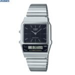 Casio montre electronique bracelet métal pour hommes femmes