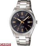 Casio Montre homme index dore Cadran noir acier inoxydable etanche-mtp-1302d-1a2vdf
