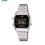 Casio Montre Femme Bracelet acier inoxydable plaqué argent-Cadran noir-LA680WA-1ADF