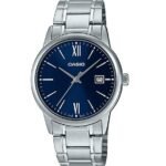 Casio Montre homme analogique acier inoxydable avec Date chifre romain-MTP-V002D-2B3