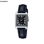 Casio Montre pour femme Bracelet en cuir noir cadran romain résistant à l'eau-Ltp-v007l-1budf