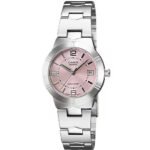 Casio montre femme élégante classique cadran rose avec Dateur petit diamètre -ltp-1241d-4a