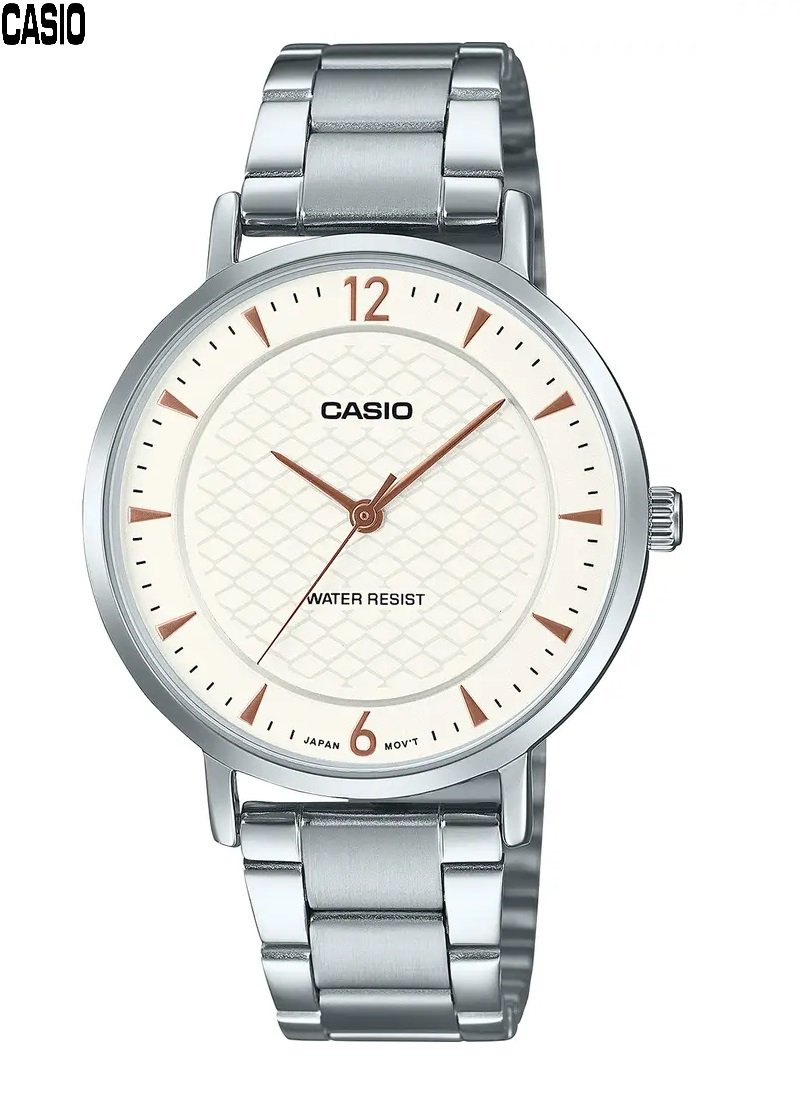 2-4-9.jpg Casio Montre pour femme Bracelet en métal Cadran Blanc en maille Etanche-ltp-vt04d-7adf - Image 1