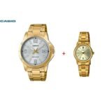 Casio 2 montre homme et femme en métal plaqué