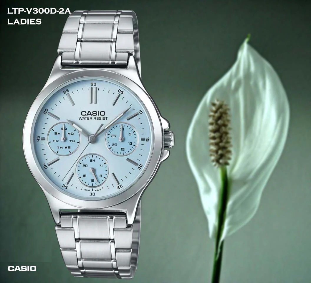 5-12-7.jpg casio montre pour femme cadran bleu personnalité six aiguilless bracelet en métal -ltp-v300d-2audf - Image 1