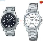 Casio 2montre Homme + femme v004d-1b2udf+ltp-v004d-7budf