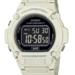 Casio Montre bracelet numérique homme femme avec bracelet en résine blanche et lunette noire-casio w-219hc-8bvdf