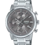Casio Montre Homme Bracelet métal 3cadrans etanche WR50M avec chronographe-mtp-e510d-8avdf
