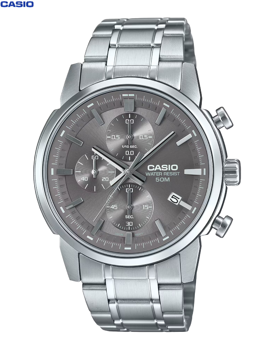 8-1.png Casio Montre Homme Bracelet métal 3cadrans etanche WR50M avec chronographe-mtp-e510d-8avdf - Image 1